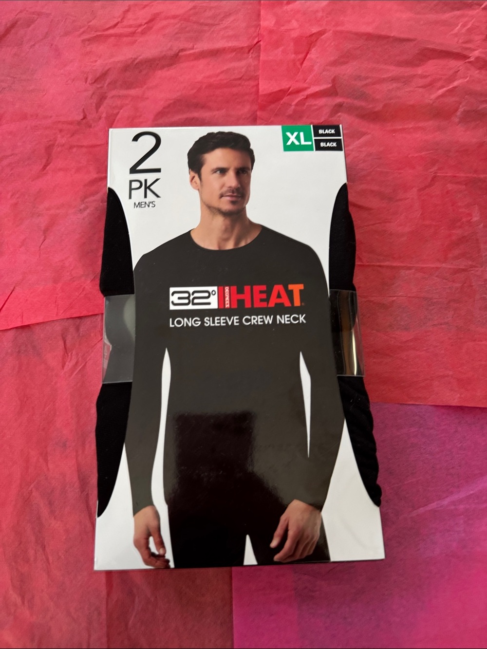 32 Degrees Heat Long Sleeve Crew Neck Shirt - Black (2 Pack)